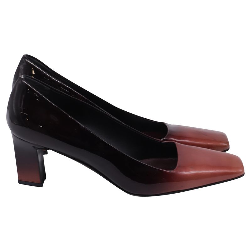 Prada Ombre Square-Toe Pumps In Multicolor Patent Leather